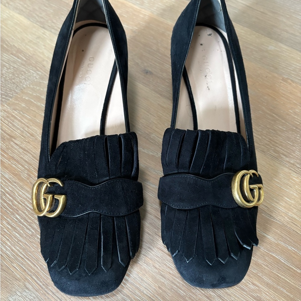 Gucci Marmont Black Suede Shoes